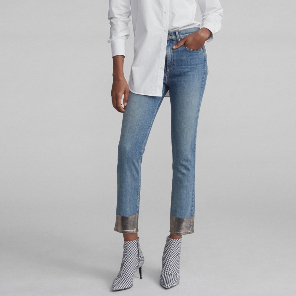 Rag & Bone NWT Cigarette w/ Gold Hem Jeans